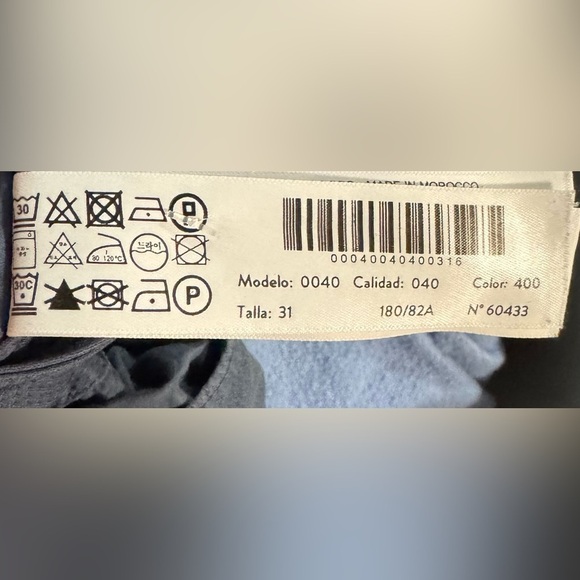 Massimo Dutti Tapered Fit Pants Men's 31x31 Navy Blue Classic Cotton Damaged - Picture 12 of 13